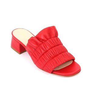 Gianni Ferrante 422b Red Leather Stretch Slide Heel Sandal